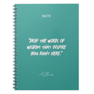 Caderno Espiral Citação Inspiradora Minimalista