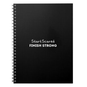 Caderno Espiral Citação Motivacional Comece Assustado e Termine Fo