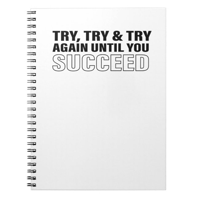 Caderno Espiral Citação Motivacional de Sucesso de Arte Dicas de V (Frente)