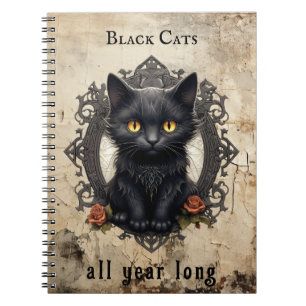 Caderno Espiral Citação Personalizada de Papel Antigo para Gato Pr