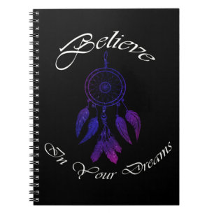 Caderno Espiral citação personalizada do Dream Catcher de roxo vin