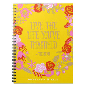 Caderno Espiral Citação personalizada do Inspiration Live Life