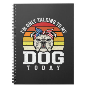 Caderno Espiral Citação Retro Engraçada Amante de Cachorro Bulldog