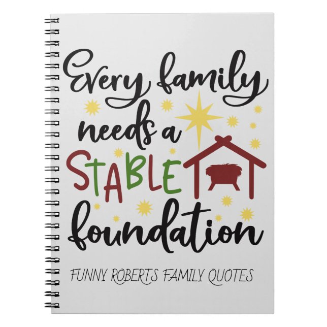 Caderno Espiral Citações da Família Engraçada Religiosa do Natal C (Frente)