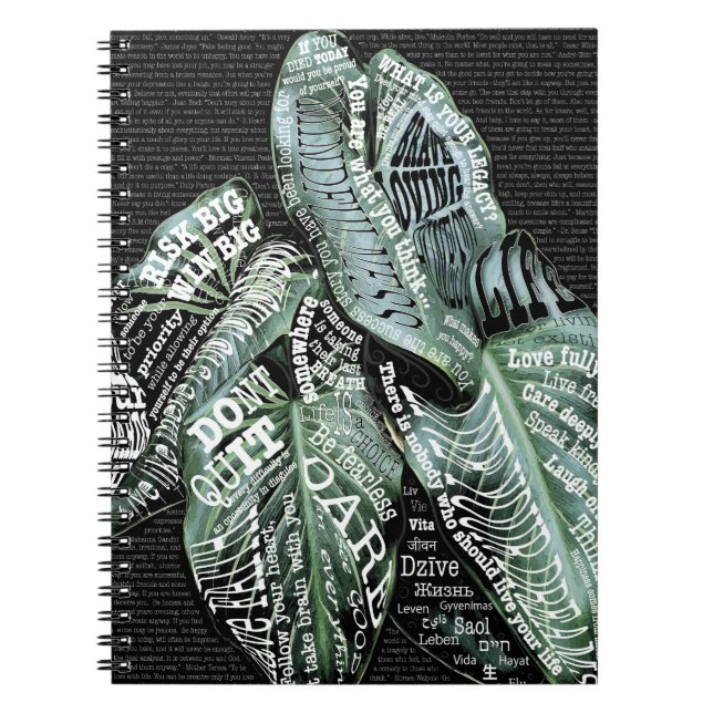 Caderno Espiral Citações de LIFE bilíngue motivacionais (Frente)