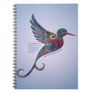 Caderno Espiral Citações de Rumi "você era nascido com asas "