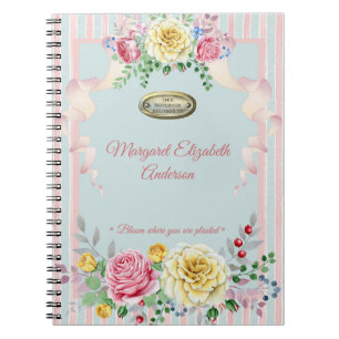 Caderno Espiral Citações florais conhecidas feitas sob encomenda