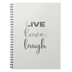 Caderno Espiral Citando Live Love Laugh