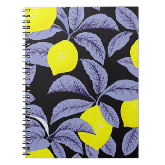Caderno Espiral Citros limões, design de colheita botânica.