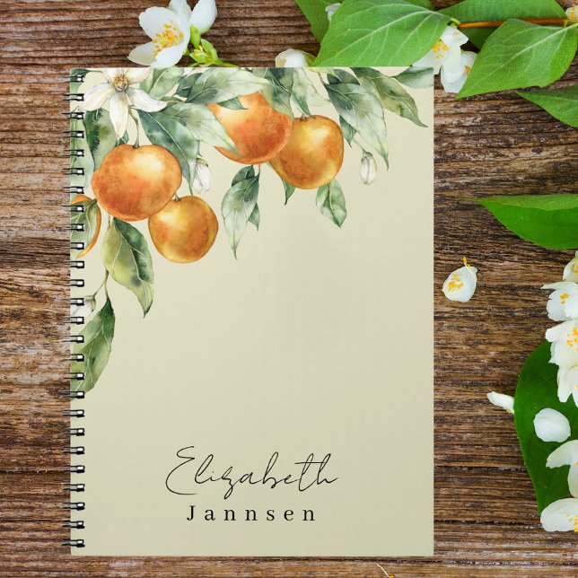 Caderno Espiral Citrus Floral Modern Monograma (Criador carregado)