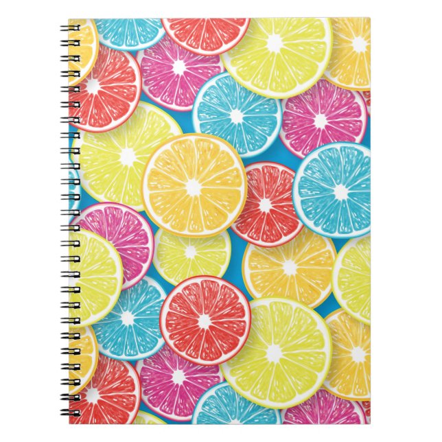 Caderno Espiral Citrus fruta slices pop (Frente)
