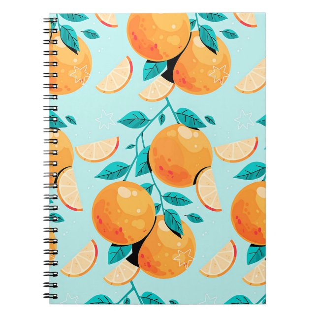Caderno Espiral Citrus laranja bonito (Frente)