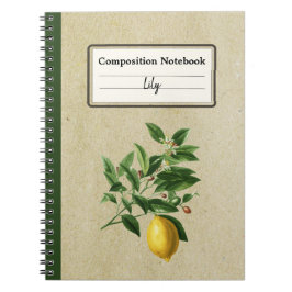 Caderno Espiral Citrus Limonium Illustration Personalised Comp