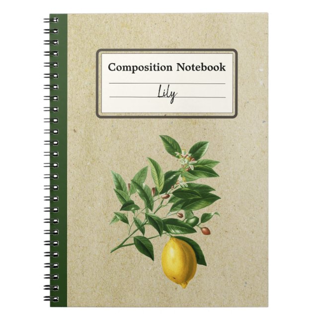 Caderno Espiral Citrus Limonium Illustration Personalised Comp (Frente)
