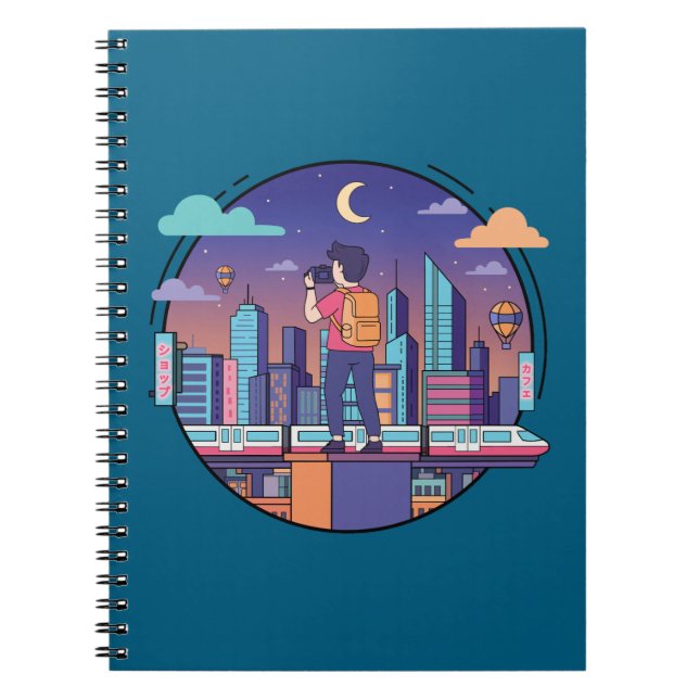 Caderno Espiral City Night Traveler (Frente)