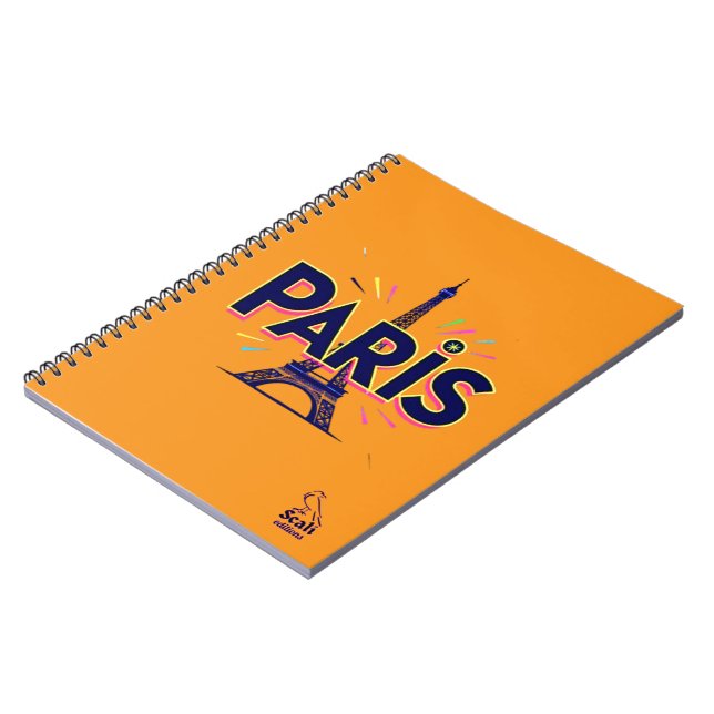 Caderno Espiral City of Lights: Bold Paris Typography Art (Left Side)