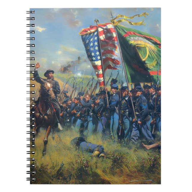 Caderno Espiral Civil War Union troops Irish Brigade  (Frente)