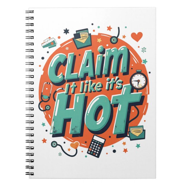 Caderno Espiral Claim It Like It’s Hot – Funny Insurance (Frente)