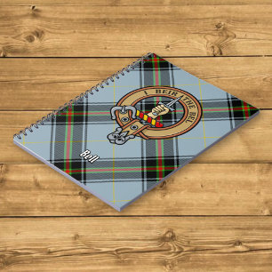 Caderno Espiral Clan Bell Crest sobre Tartan
