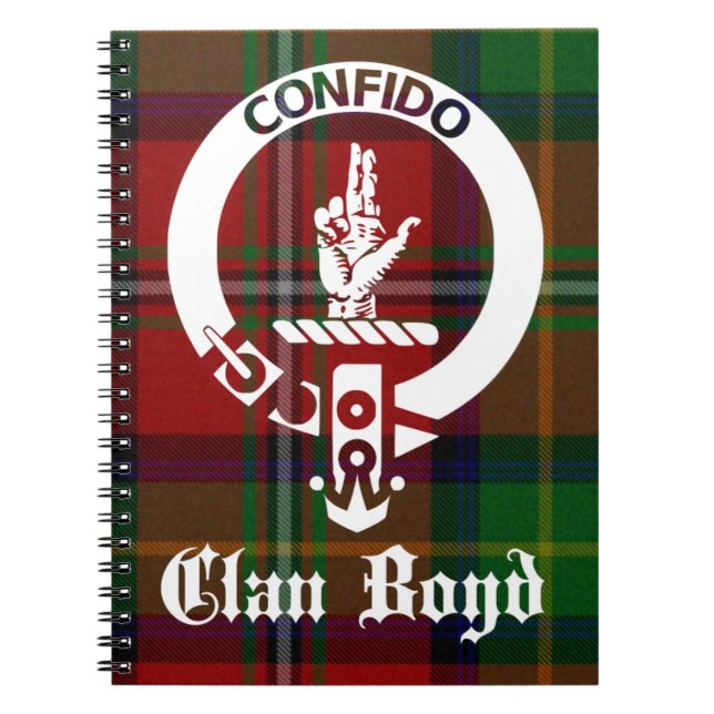 Caderno Espiral Clan Boyd Crest Tartan (Frente)