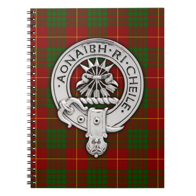 Caderno Espiral Clan Cameron Crest & Tartan (Frente)
