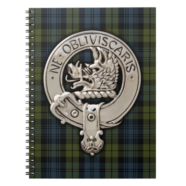Caderno Espiral Clan Campbell Crest & Tartan (Frente)