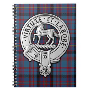 Caderno Espiral Clan Cochrane Crest & Azure Tartan
