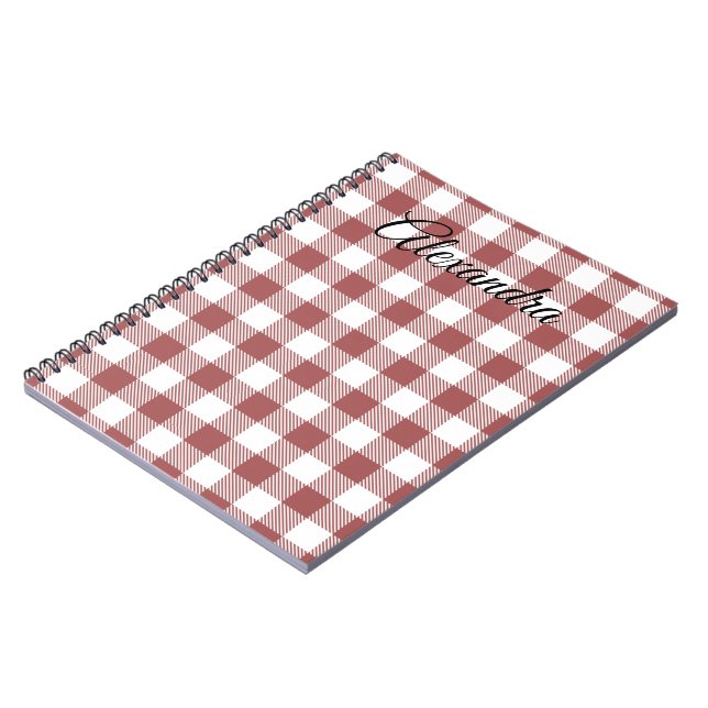 Caderno Espiral Clan duncan scotked red e white monograma (Left Side)