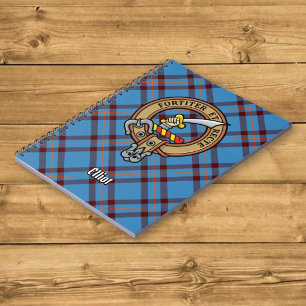 Caderno Espiral Clan Elliot Crest sobre o Antigo Tartan