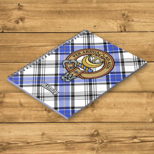 Caderno Espiral Clan Hannay Crest sobre Tartan