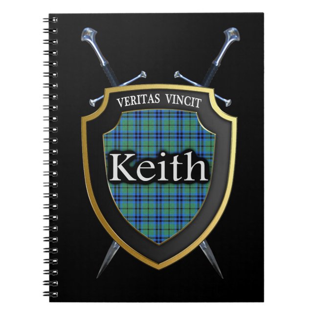 Caderno Espiral Clan Keith Tartan Shield & Swords (Frente)