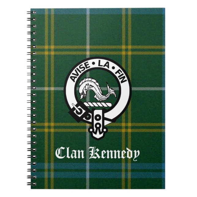 Caderno Espiral Clan Kennedy Crest Tartan (Frente)