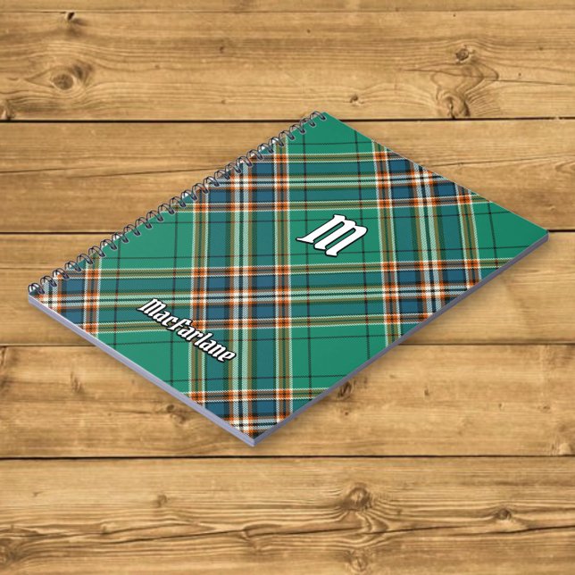 Caderno Espiral Clan MacFarlane Caça Antigo Tartan (Criador carregado)