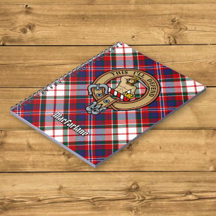 Caderno Espiral Clan MacFarlane Crest sobre o vestido Tartan
