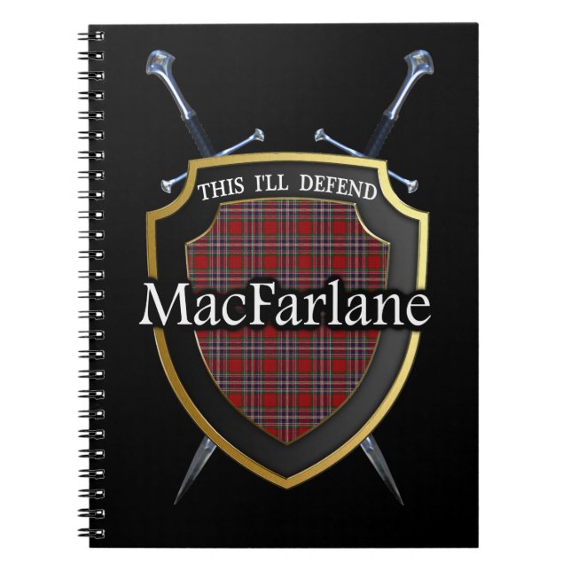 Caderno Espiral Clan MacFarlane Tartan Shield & Swords (Frente)