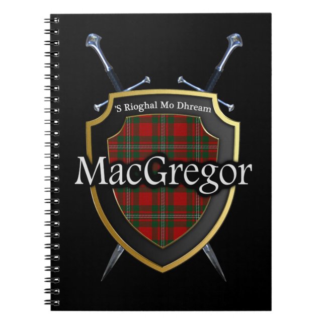 Caderno Espiral Clan MacGregor Tartan Shield & Swords (Frente)