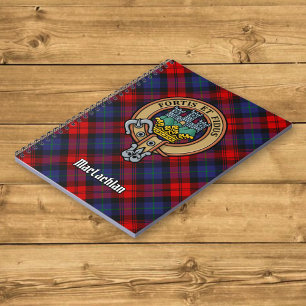 Caderno Espiral Clan MacLachlan Crest sobre Tartan