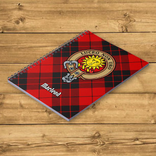 Caderno Espiral Clan MacLeod de Raasay Crest sobre Tartan