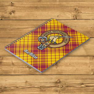 Caderno Espiral Clan MacMillan Crest over Dress Tartan