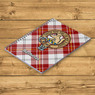 Caderno Espiral Clan MacPherson Crest sobre Red Dress Tartan