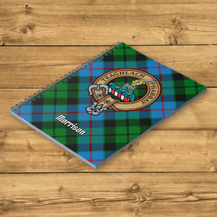 Caderno Espiral Clan Morrison Crest sobre caçar Tartan