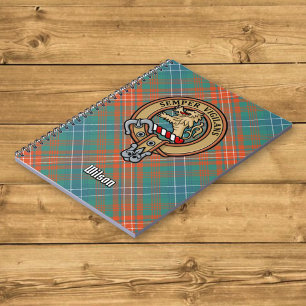 Caderno Espiral Clan Wilson Crest sobre o Antigo Tartan