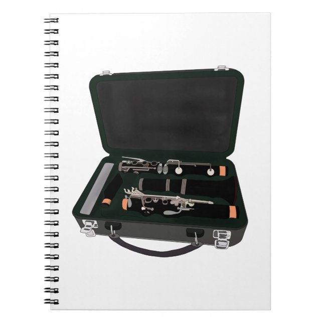 Caderno Espiral Clarinet Desmontado Dentro a Suitcase (Frente)