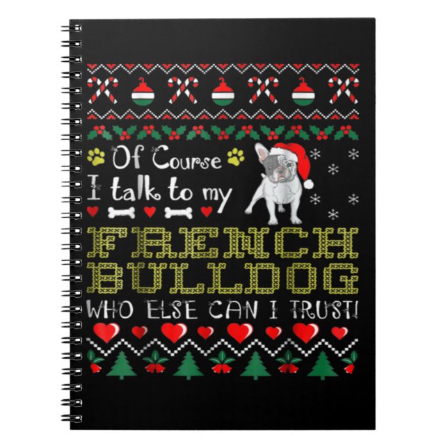 Caderno Espiral Claro, Eu Falo Com Meu Bulldog Francês (Frente)