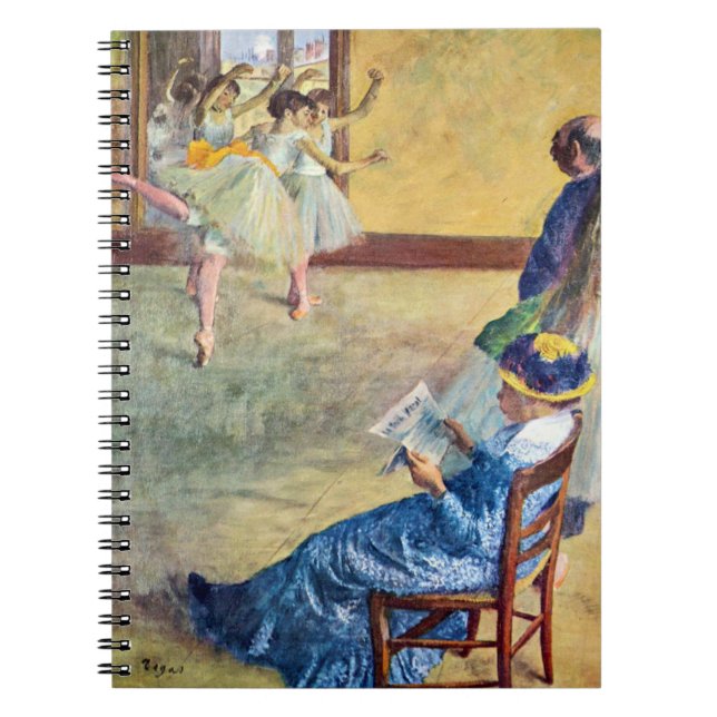 Caderno Espiral Classe balé, Salão de Dança por Edgar Degas (Frente)