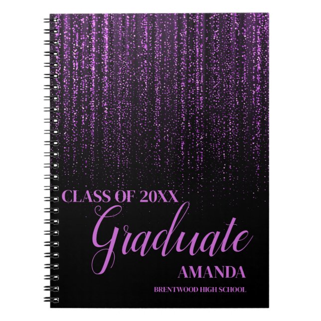 Caderno Espiral Classe Da Oferta De Graduação Da Luminização Roxa  (Frente)