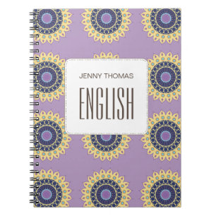 Caderno Espiral Classe de Padrão Colorido Moderno Chic Fofo Tendên