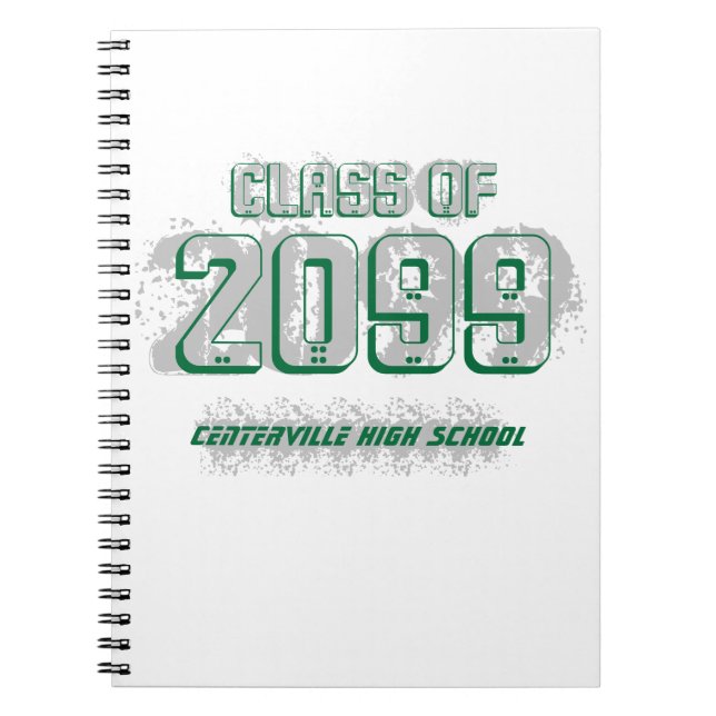 Caderno Espiral Classe moderna e verde de notebook (Frente)