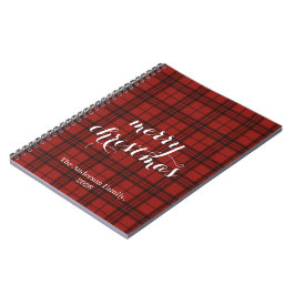 Caderno Espiral Classic Plaid Merry Christmas Festive -