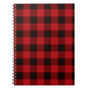 Caderno Espiral Classic red and black plaid pattern
